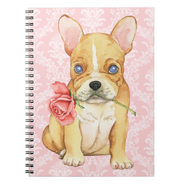 Cuaderno Valentine Rosa Frenchie (Frente)