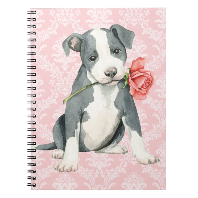 Cuaderno Valentine Rosa Pit Bull (Frente)