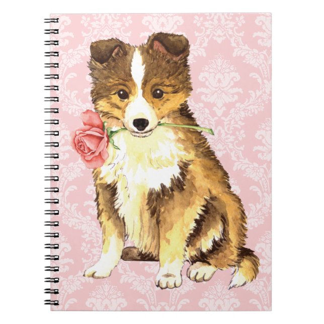 Cuaderno Valentine Rosa Sheltie (Frente)