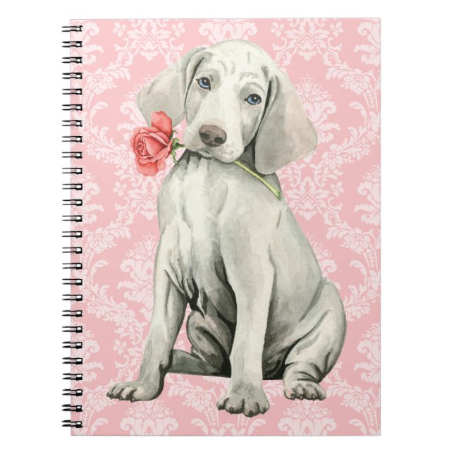 Cuaderno Valentine Rosa Weimaraner (Frente)