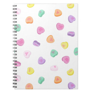 Cuaderno Valentines Day Candy Hearts Pattern