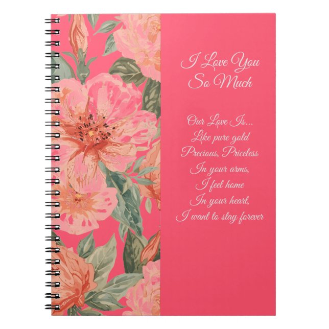 Cuaderno Valentines Day, I Love You So Much, Love Poem, (Frente)