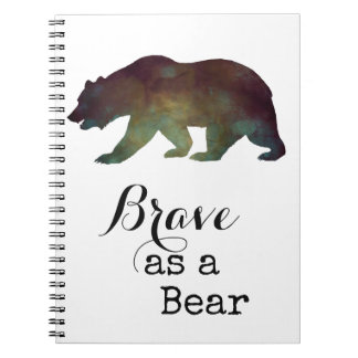 Cuaderno Valiente como una osa tipografía de acuarela