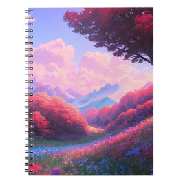 Cuaderno Valle adornado con Flora Roja y Azul