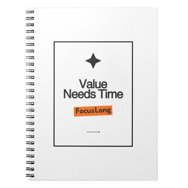 Cuaderno Value Needs Time – Investorgift (Frente)