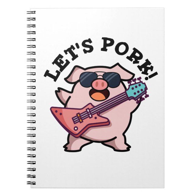 Cuaderno Vamos a Cerdo Funny Rock Guitar Cerdo Chiste (Frente)