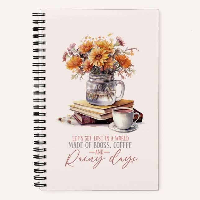 Cuaderno Vamos a perdernos - Libros, café y Rústica de Lluv (Anverso)