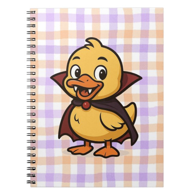 Cuaderno Vampión de pato de Halloween personalizado (Frente)