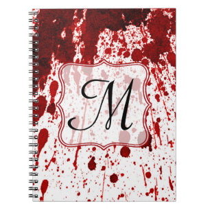 Cuaderno Vampiro goteo de sangre Monograma Libro de notas i