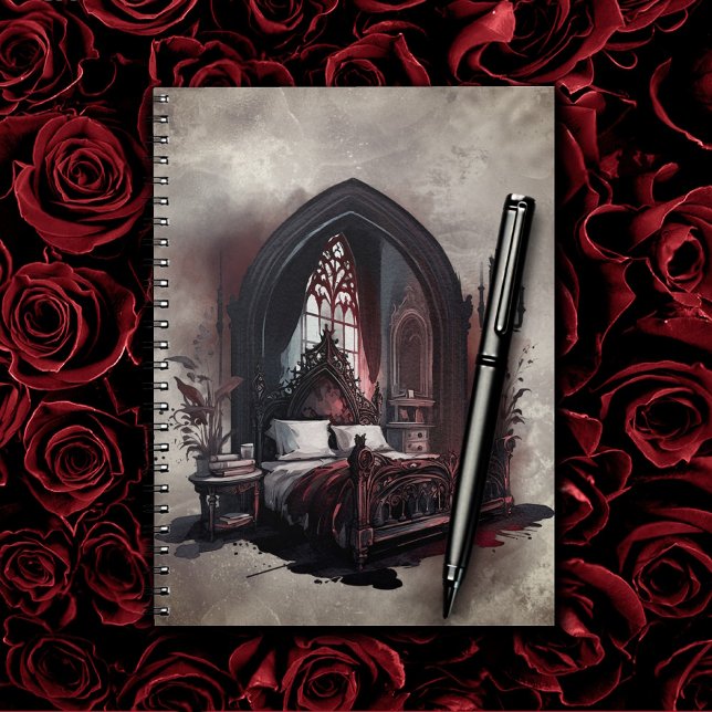 Cuaderno Vampy Boudoir | Dormitorio gótico rojo victoriano (Subido por el creador)