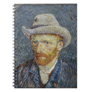 Cuaderno Van Gogh Autoretrato Gray Felt Gorra Pintura Arte