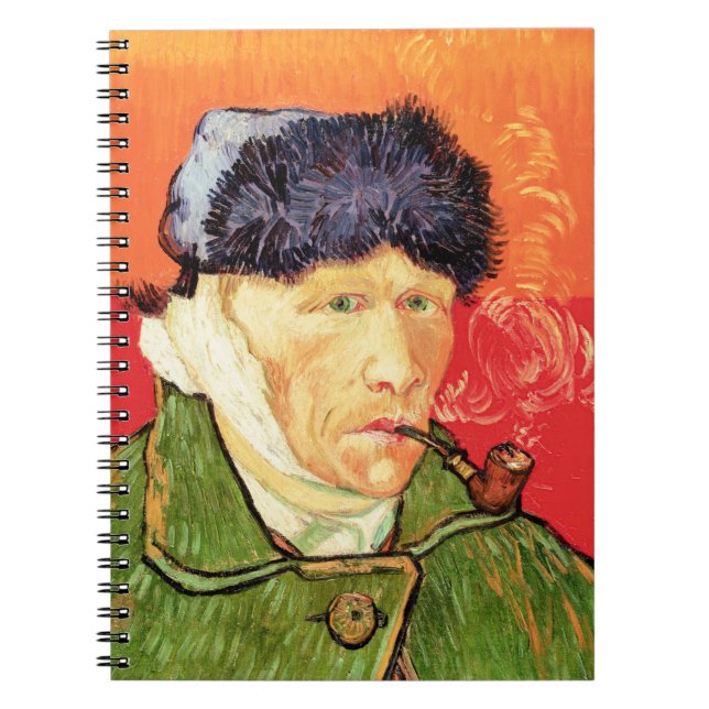 Cuaderno Van Gogh - autorretrato con oreja y tubo varados (Frente)