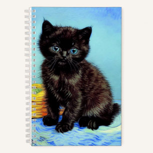 Cuaderno Van Gogh Black Kitten con yarn