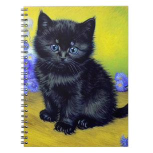 Cuaderno Van Gogh Gato Negro Flores Purpura