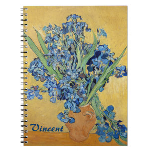 Cuaderno Van Gogh Irises Vase Flores Azules Bouquet Bella A