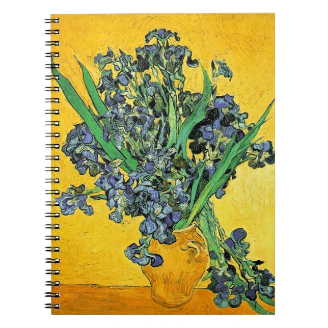 Cuaderno Van Gogh - Jarrón con Lirios de Fondo Amarillo (Frente)