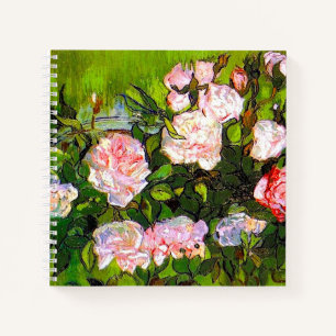 Cuaderno Van Gogh Naturaleza muerta con rosas rosadas