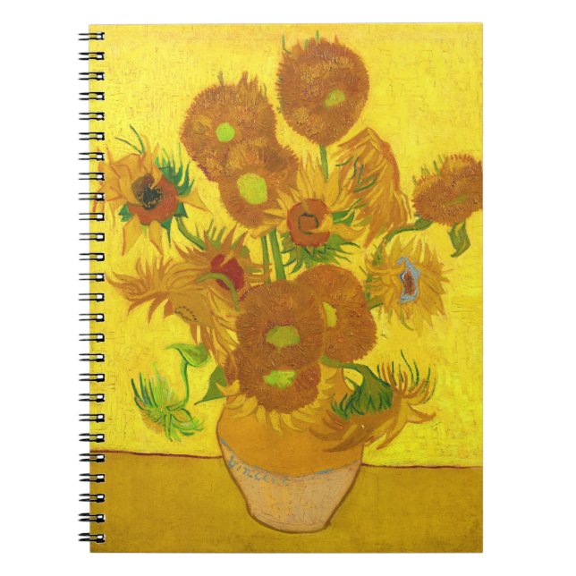 Cuaderno Van Gogh Quince Girasoles En Un Bella Artes De Vas (Frente)