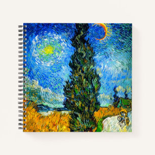 Cuaderno Van Gogh Road con Cypress y Star