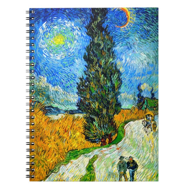 Cuaderno Van Gogh Road con Cypress y Star (Frente)