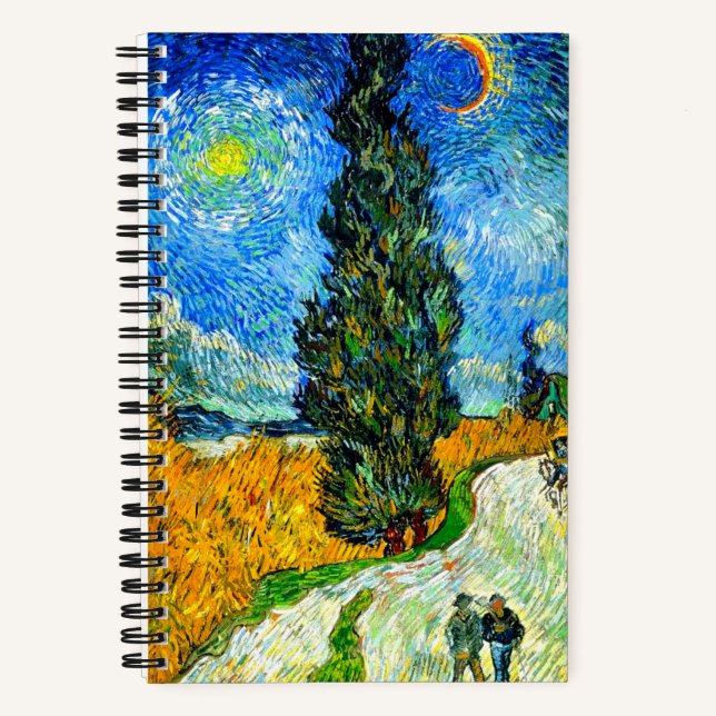 Cuaderno Van Gogh Road con Cypress y Star (Anverso)