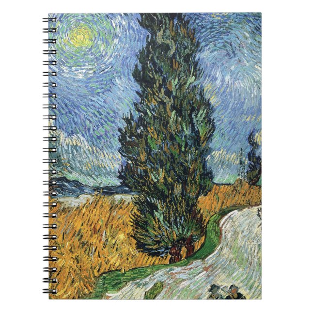 Cuaderno Van Gogh Road Con Impresionismo De Las Cipresas (Frente)