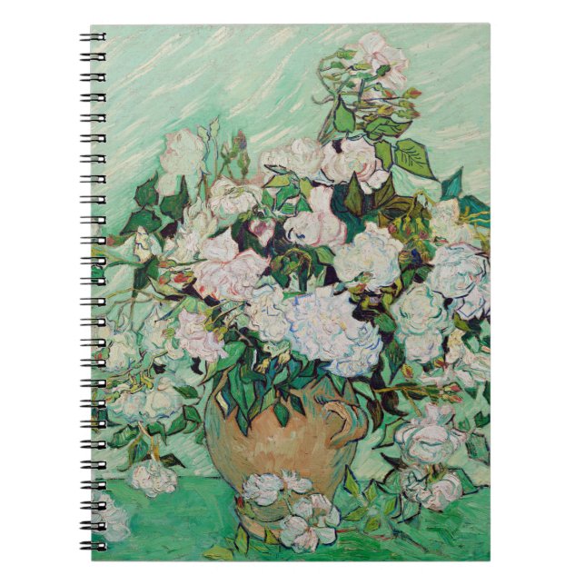 Cuaderno Van Gogh - Rosas, pintura famosa, (Frente)