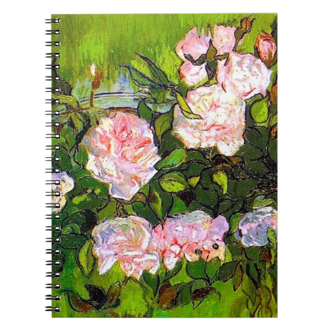 Cuaderno Van Gogh sigue con la vida con rosas rosas rosas (Frente)