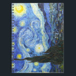 Cuaderno VAN GOGH Starry Night<br><div class="desc">"van gogh vincent", noche estrellada, "cuadro famoso", vintage, estrellas, cielo, "arte fino", azul</div>