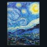 Cuaderno Van Gogh Starry Night Art Writing Notebook<br><div class="desc">Este diario de escritura en espiral de Van Gogh Painting presenta la pintura impresionante del paisaje nocturno de Vincent Van Gogh 'La noche estrellada' (1889). "La noche estrellada" es una de las más prolíficas pinturas al óleo producidas por el pintor holandés post-impresionista Vincent van Gogh. Este diario de alta calidad...</div>