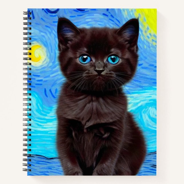 Cuaderno Van Gogh Starry Night Black Cat (Anverso)