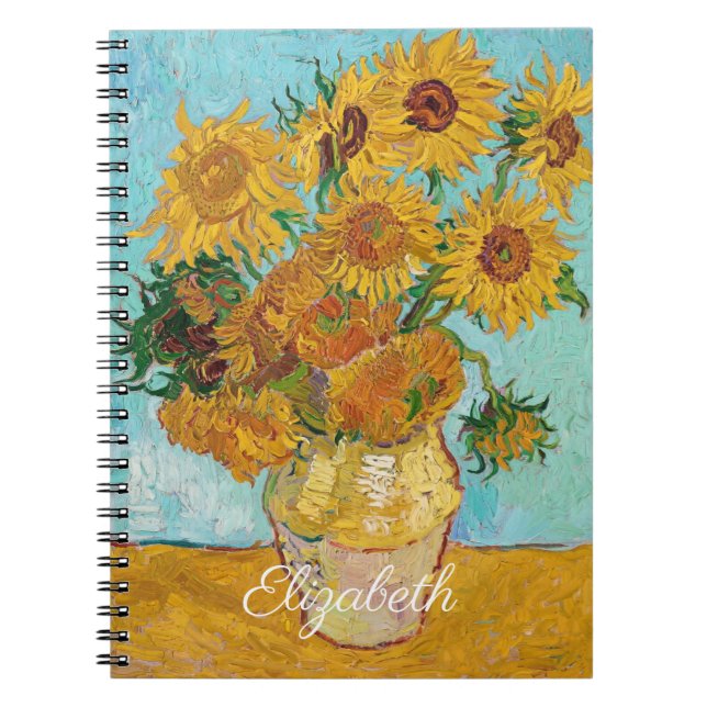 Cuaderno Van Gogh Sunflowers Yellow Flowers  Floral  (Frente)