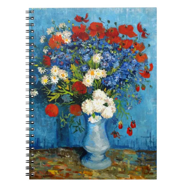 Cuaderno Van Gogh Vase con Cornflowers y Poppies (Frente)