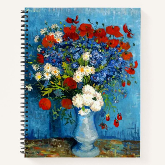 Cuaderno Van Gogh Vase con Cornflowers y Poppies (Anverso)