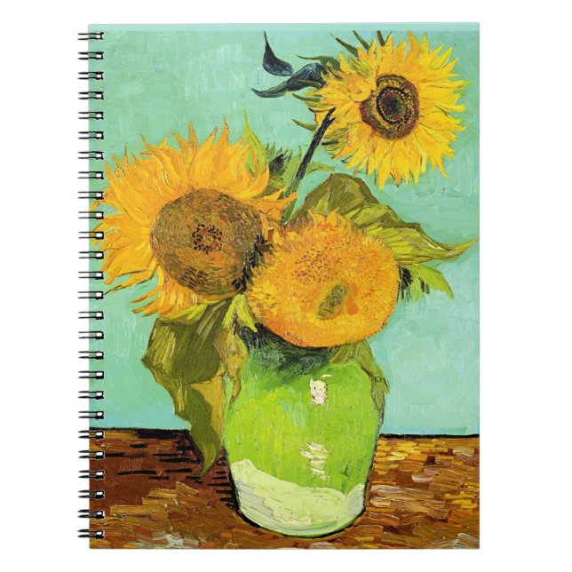Cuaderno Van Gogh, Vase con tres girasoles (Frente)