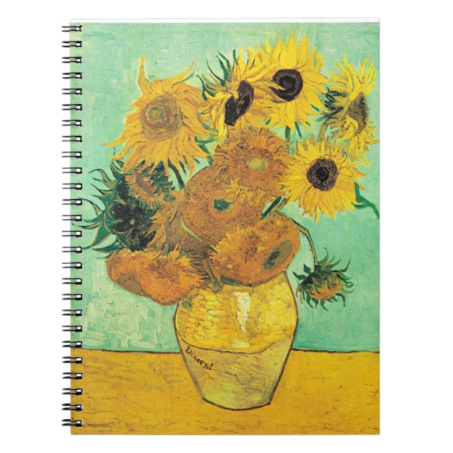 Cuaderno Van Gogh - Vase with 12 Sunflowers (Frente)