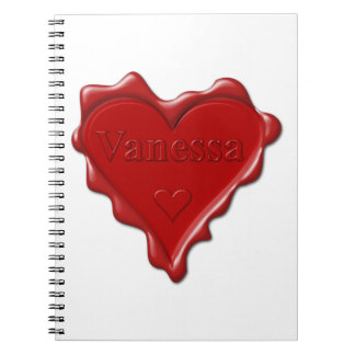Cuaderno Vanesa. Sello rojo de la cera del corazón con