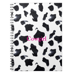 Cuaderno Vaquera de estampado de vaca blanco negro