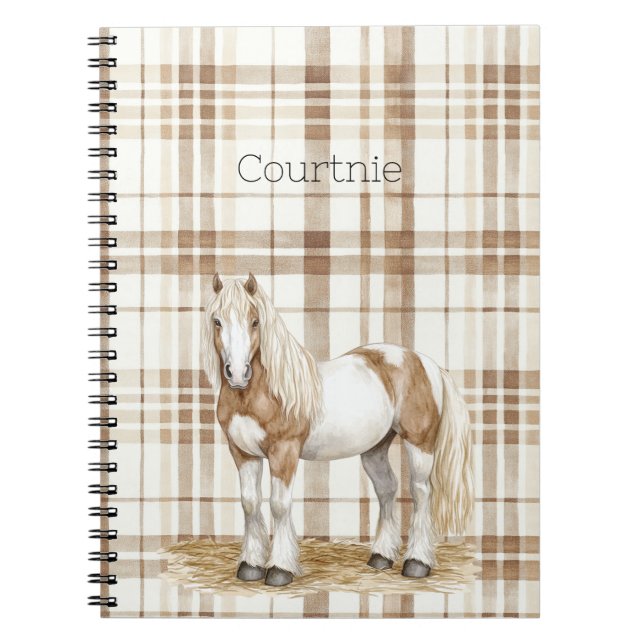 Cuaderno Vaquera Marrón Cuadros Rayas Caballo (Frente)