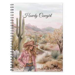 Cuaderno Vaquera Rubia del Desierto de Cactus Occidental