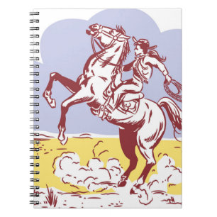 Cuaderno Vaquera salvaje del Oeste: Dibujo de líneas antigu