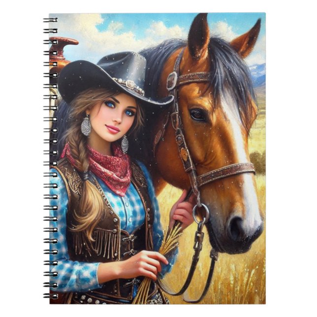 Cuaderno Vaquera y caballo western  (Frente)