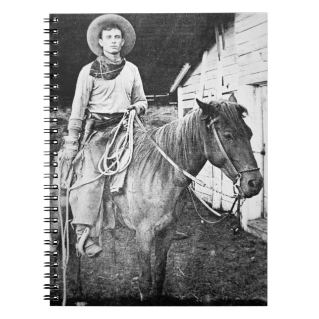 Cuaderno Vaquero americano en Kansas, c.1880 (foto de b/w) (Frente)