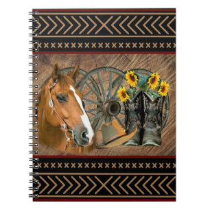 Cuaderno Vaquero de caballos occidentales bota rueda de Gor