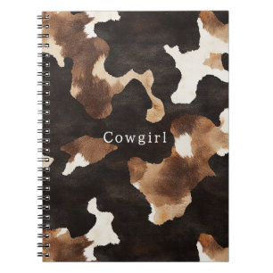 Cuaderno Vaquero de Impresión de Vaca Vaquera Occidental