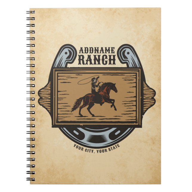 Cuaderno Vaquero de lazo AGREGAR NOMBRE Western Familia Ran (Frente)