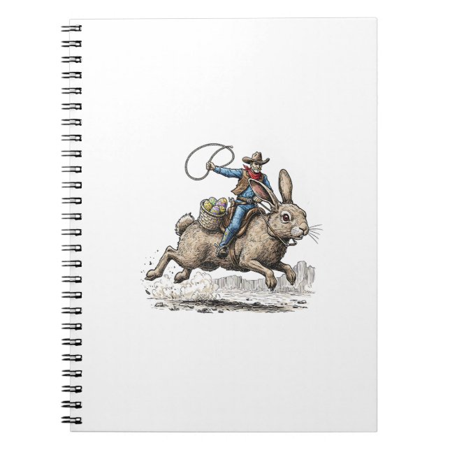 Cuaderno Vaquero montando conejo de Pascua occidental Howdy (Frente)