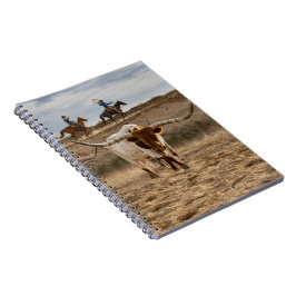Cuaderno Vaqueros del oeste con ganado Longhorn