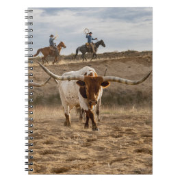 Cuaderno Vaqueros del oeste con ganado Longhorn