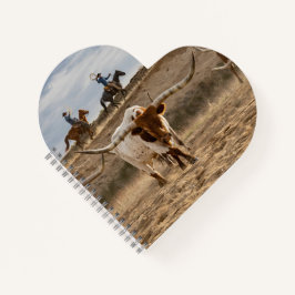Cuaderno Vaqueros del Oeste con ganado Longhorn